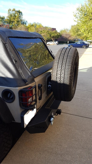 TrailFX J050T 1 Pc Direct-Fit Class III 5000 Lb Recvr W/D-Ring Mounts Black Steel W/Tire Carr - Truck Part Superstore