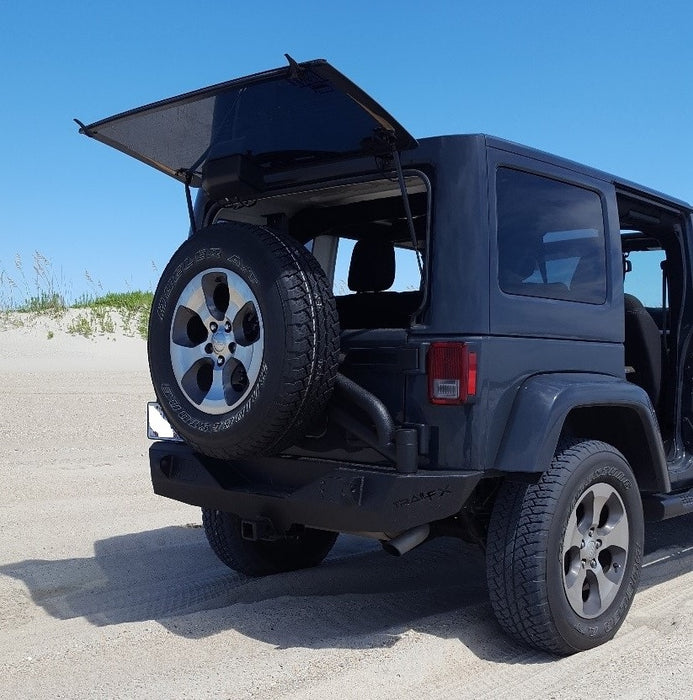 TrailFX J050T 1 Pc Direct-Fit Class III 5000 Lb Recvr W/D-Ring Mounts Black Steel W/Tire Carr - Truck Part Superstore