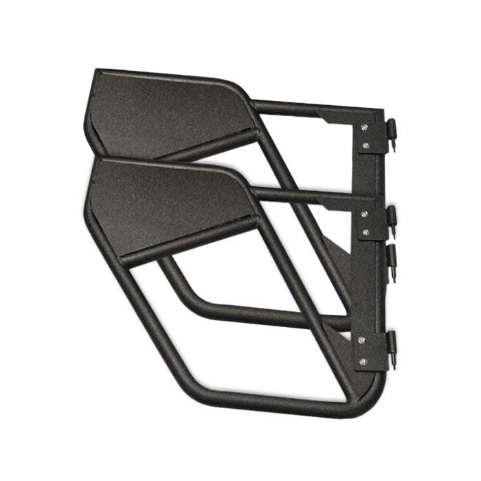 TrailFX J051RD Tubular Full Door Textured Powder Coated Black Steel Set Of 2 - Truck Part Superstore