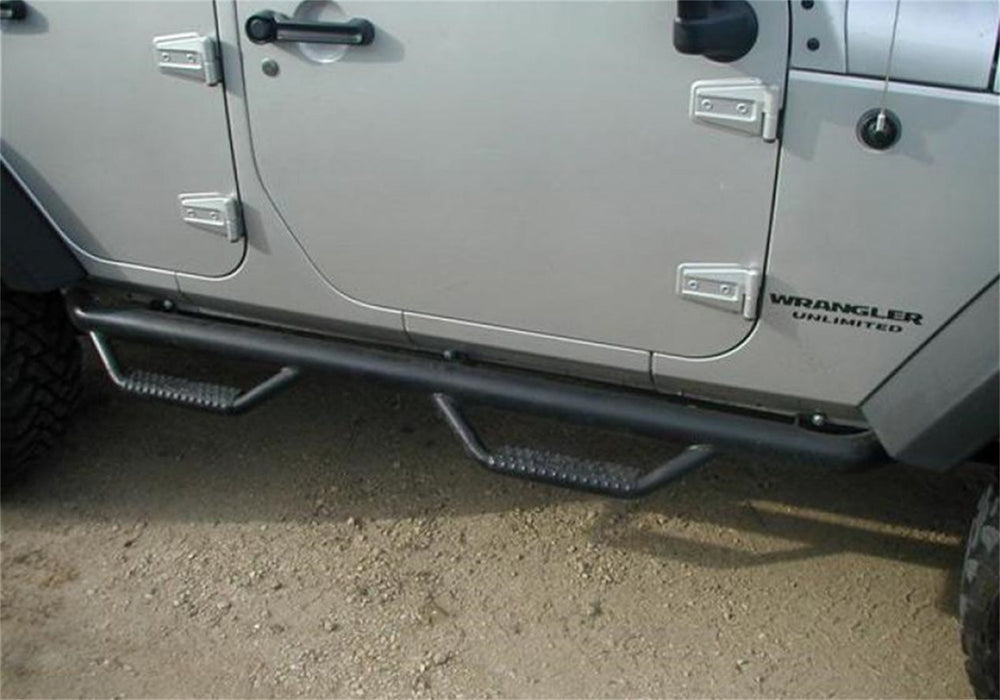 N-Fab J0764 Nerf Step-W2W (2 Stps)-07-18 Wrangler JK 4Dr-TX Blk - Truck Part Superstore