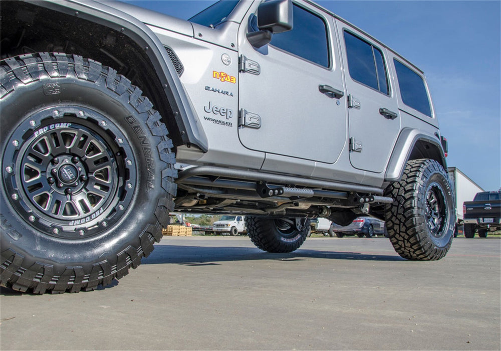 N-Fab J184RKRS4 RKR Step Sys-Full Len (1 Stp Mnts/1 Stp)-18-22 Wrangler JL 4Dr-TX Blk - Truck Part Superstore
