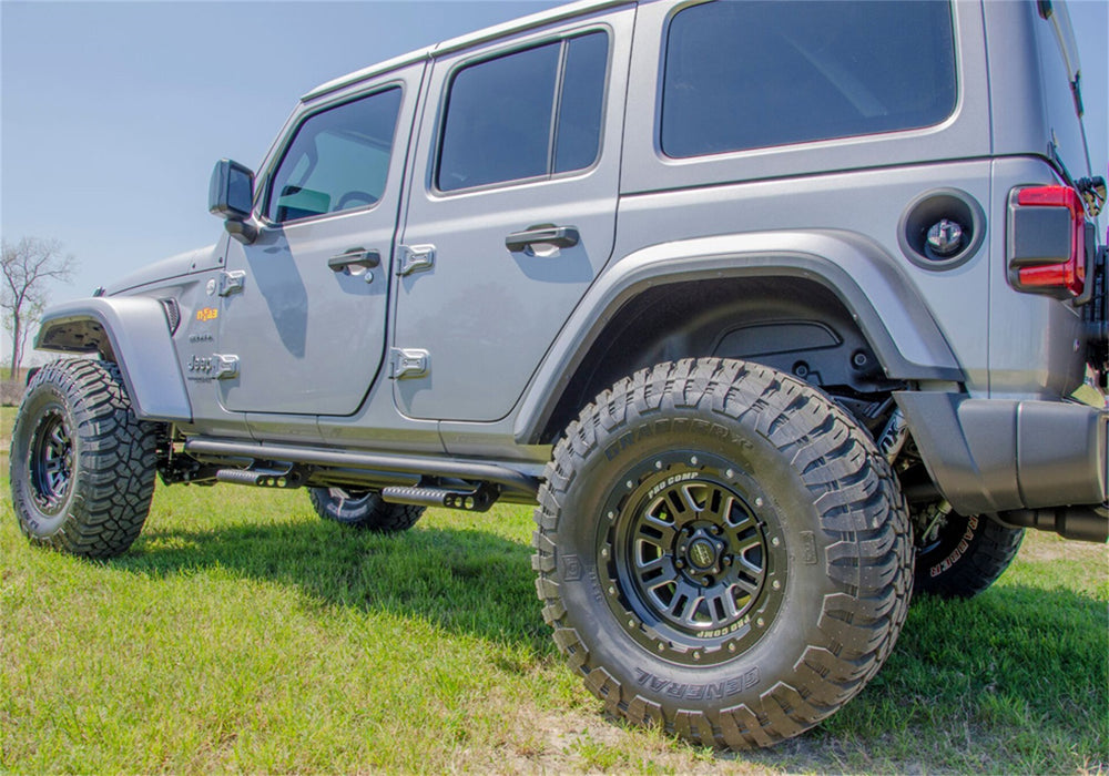 N-Fab J184RKRS4 RKR Step Sys-Full Len (1 Stp Mnts/1 Stp)-18-22 Wrangler JL 4Dr-TX Blk - Truck Part Superstore