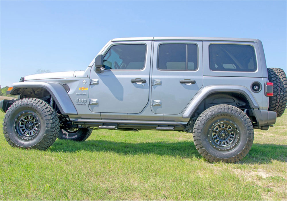 N-Fab J184RKRS4 RKR Step Sys-Full Len (1 Stp Mnts/1 Stp)-18-22 Wrangler JL 4Dr-TX Blk - Truck Part Superstore