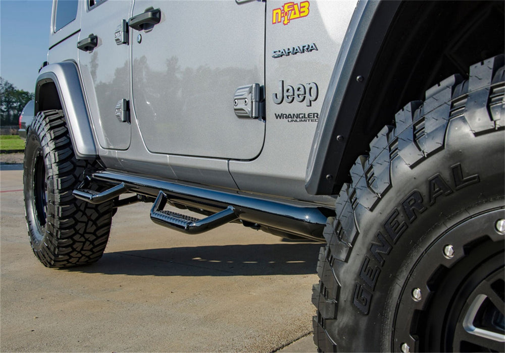 N-Fab J1866-GB Nerf Step-W2W (2 Stps)-18-22 Wrangler JL 4Dr-Gloss Blk - Truck Part Superstore