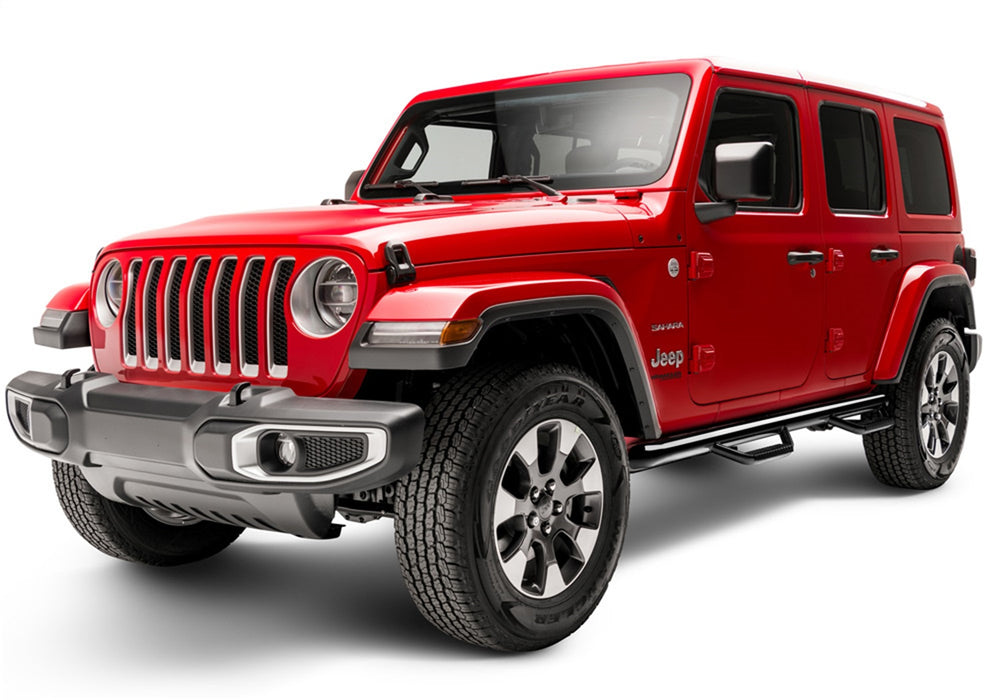 N-Fab J1866-GB Nerf Step-W2W (2 Stps)-18-22 Wrangler JL 4Dr-Gloss Blk - Truck Part Superstore