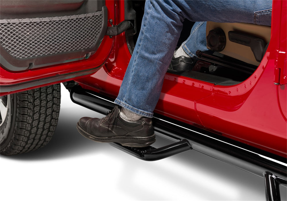 N-Fab J1866-GB Nerf Step-W2W (2 Stps)-18-22 Wrangler JL 4Dr-Gloss Blk - Truck Part Superstore