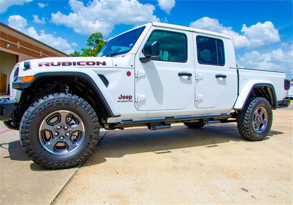 N-Fab J194TRKRS4 RKR Step Sys-Full Len (1 Stp Mnts/1 Stp)-20-22 Gladiator JT 4Dr-TX Blk - Truck Part Superstore