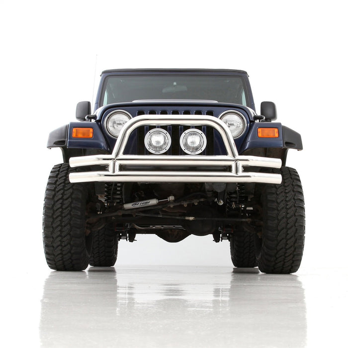 Smittybilt JB48-FS Tubular Bumper Front 07-18 Wrangler JK W/ Hoop Stainless Steel Smittybilt - Truck Part Superstore