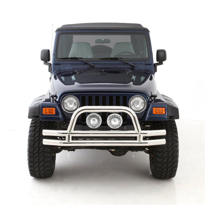 Smittybilt JB48-FS Tubular Bumper Front 07-18 Wrangler JK W/ Hoop Stainless Steel Smittybilt - Truck Part Superstore