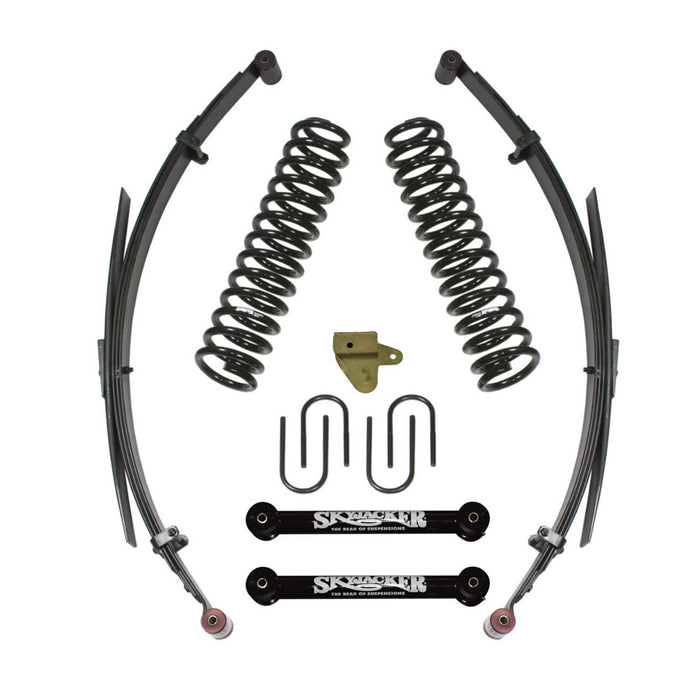 Skyjacker JC301KS Jeep Cherokee Standard Lift Kit 3 Inch Lift 84-01 Cherokee Includes Front Coil Springs Rear Leaf Springs Front Lower Links Track Bar Relocation Bracket Rear U Bolt Kit Skyjacker - Truck Part Superstore