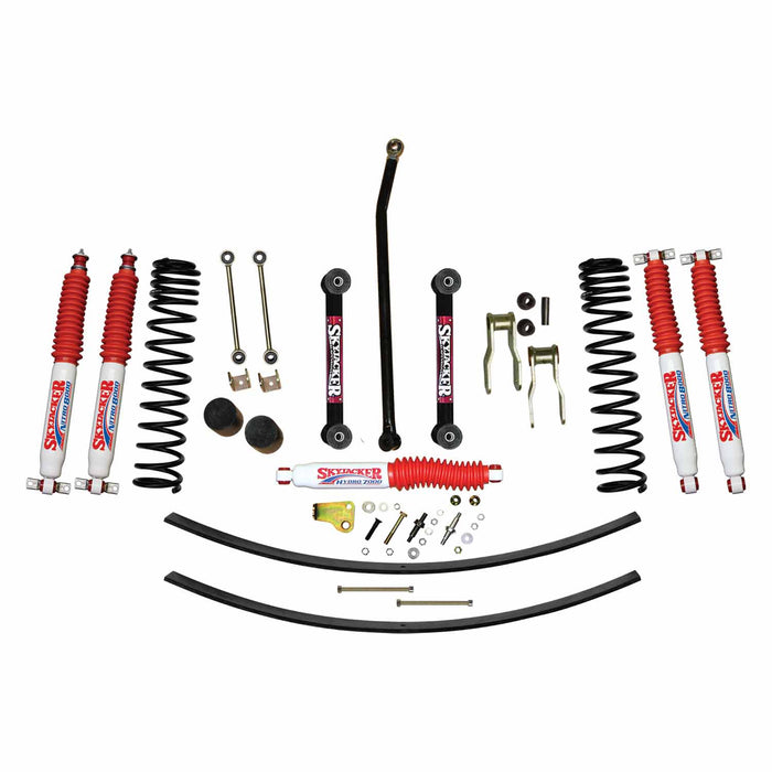 Skyjacker JC451KNLT 4.5 Inch Suspension Lift Kit 84-01 Cherokee XJ W/Front Dual Rate Long Travel Coil Springs Front Bump Stop Spacers Front Lower Control Arms Front Sway Bar End Links Frt Adjust Track Bar Rear Shackles Rear Add A Leafs Front/Rear Nit - Truck Part Superstore