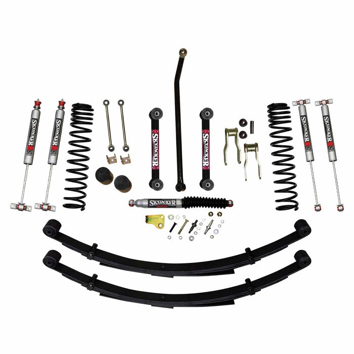 Skyjacker JC4558KSMLT 4.5 Inch Suspension Lift Sys 84-01 Cherokee XJ W/Front Dual Rate Long Travel Coil Springs Front Bump Stop Spacers Front Lower Control Arms Front Sway Bar End Links Front Adjust Track Bar Rear Shackles Rear Leaf Springs Front/Rea - Truck Part Superstore