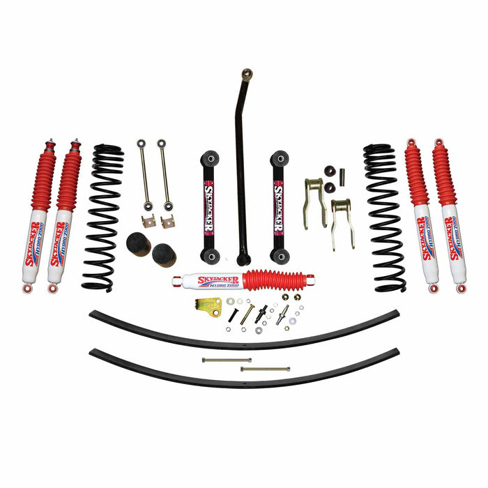 Skyjacker JC455KHLT 4.5 Inch Suspension Lift Kit 86-92 Comanche MJ W/Front Dual Rate Long Travel Coil Springs Front Bump Stop Spacers Front Lower Control Arms Front Sway Bar End Links Frt Adjust Track Bar Rear Shackles Rear Add A Leafs Front/Rear Hyd - Truck Part Superstore