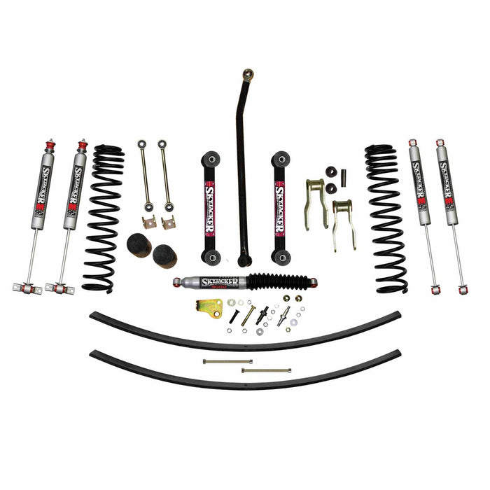 Skyjacker JC455KMLT 4.5 Inch Suspension Lift Kit 86-92 Comanche MJ W/Front Dual Rate Long Travel Coil Springs Front Bump Stop Spacers Front Lower Control Arms Front Sway Bar End Links Front Adjust Track Bar Rear Shackles Rear Add A Leafs Front/Rear M - Truck Part Superstore