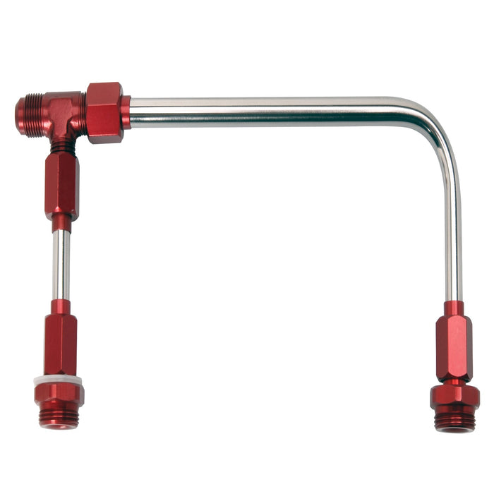 Jet Performance 34150RD Jet Dual Feed Fuel Line Kit 4150; Red; Size -6AN In/Out; Includes Gaskets; - Truck Part Superstore