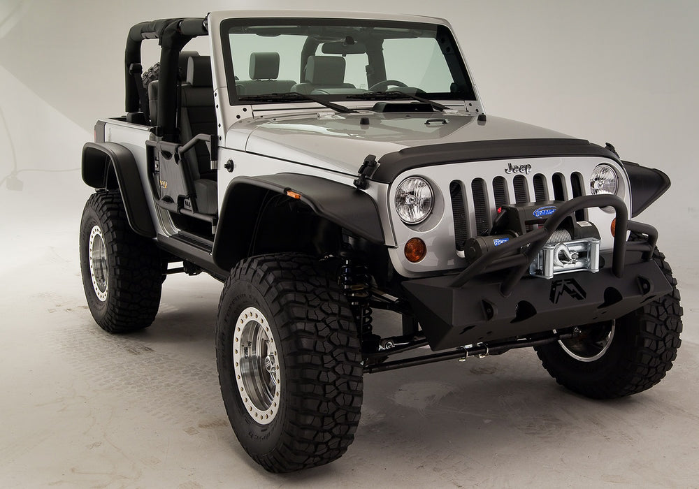Fab Fours JK07-B1854-1 Hardcore Stubby Winch Front Bumper - Truck Part Superstore