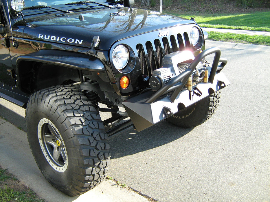 Fab Fours JK07-B1854-1 Hardcore Stubby Winch Front Bumper - Truck Part Superstore