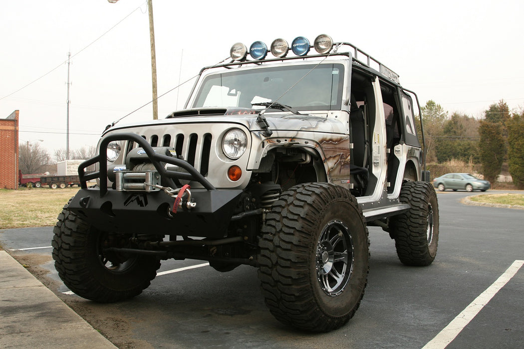 Fab Fours JK07-B1854-1 Hardcore Stubby Winch Front Bumper - Truck Part Superstore