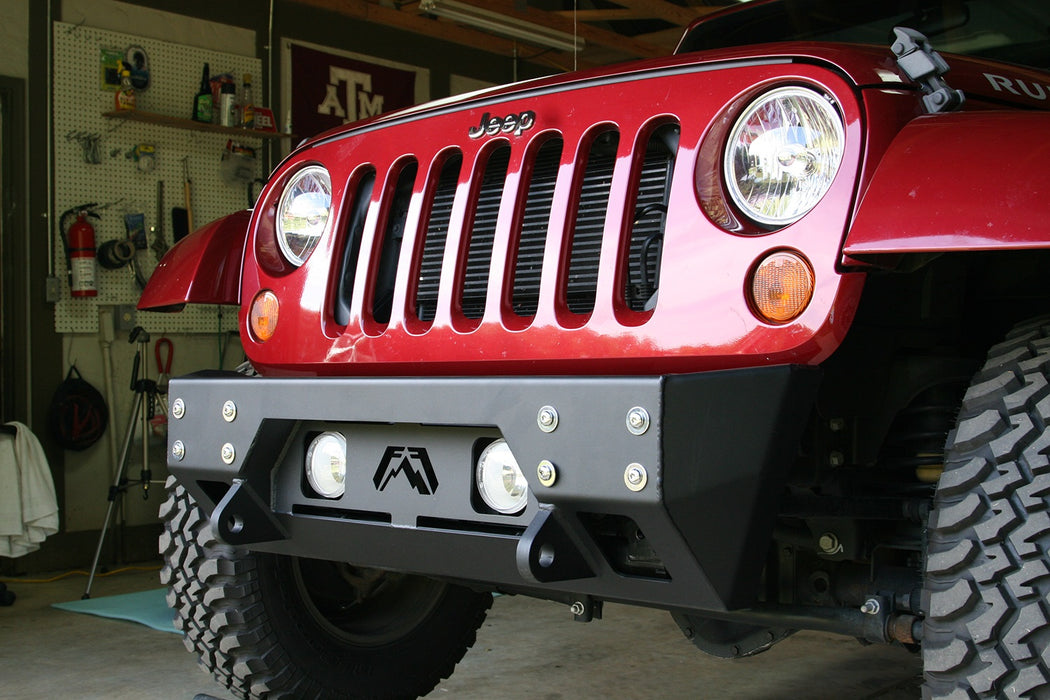 Fab Fours JK07-B1855-B FMJ Stubby Winch Front Bumper; Uncoated/Paintable; [AWSL]; - Truck Part Superstore