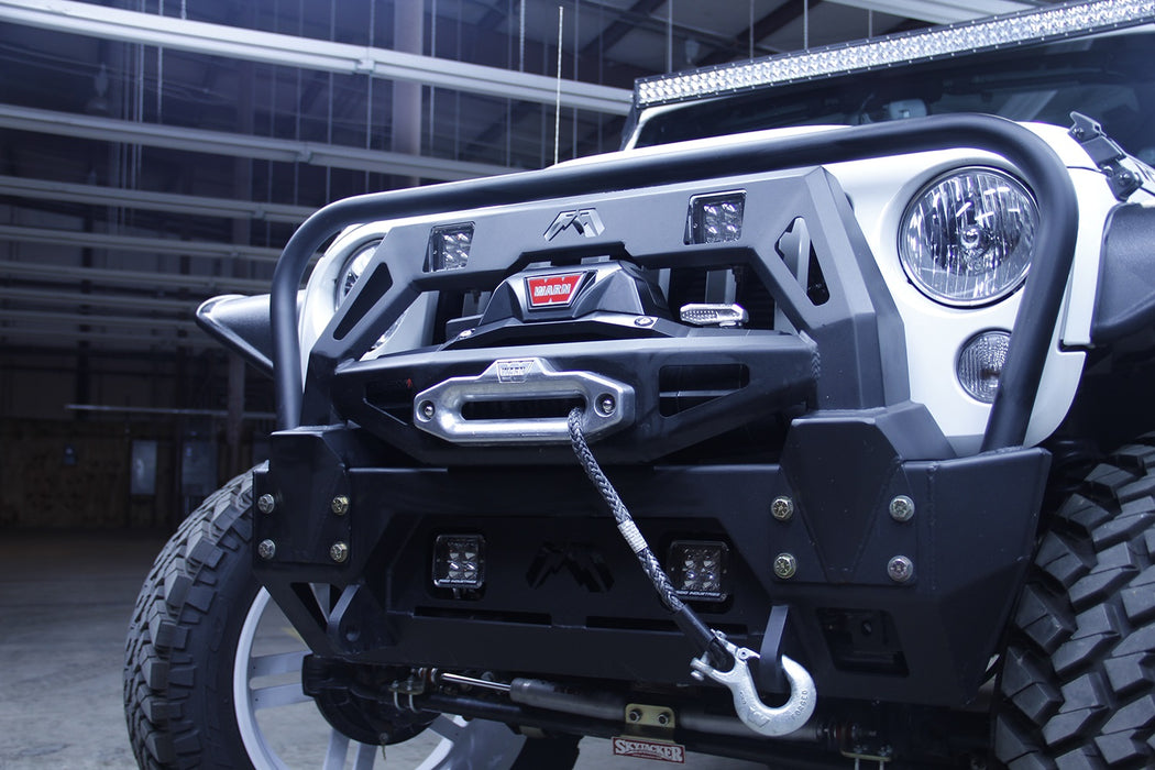 Fab Fours JK07-B1859-1 FMJ Winch Modifier; 2 Stage Black Powder Coated; - Truck Part Superstore