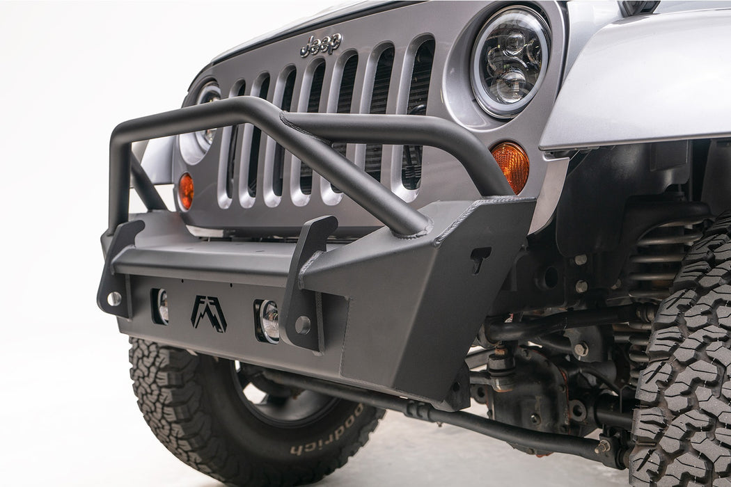 Fab Fours JK07-B1952-1 Stubby Bumper; w/Pre-Runner Guard; 2 Stage Matte Black Powder Coated; - Truck Part Superstore