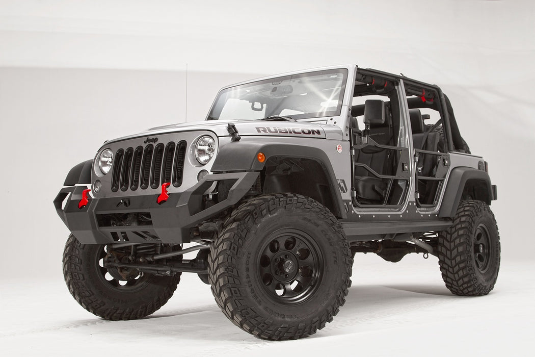 Fab Fours JK07-D1851-B Vengeance Front Bumper; Uncoated/Paintable; No Guard; [AWSL]; - Truck Part Superstore