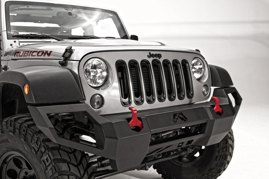 Fab Fours JK07-D1851-1 Vengeance Front Bumper; 2 Stage Black Powder Coated; No Guard; - Truck Part Superstore