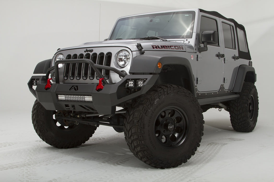 Fab Fours JK07-D1852-1 Vengeance Front Bumper; 2 Stage Black Powder Coated; Pre-Runner Guard; - Truck Part Superstore