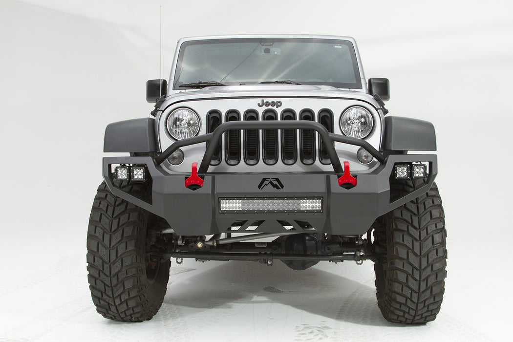Fab Fours JK07-D1852-1 Vengeance Front Bumper; 2 Stage Black Powder Coated; Pre-Runner Guard; - Truck Part Superstore