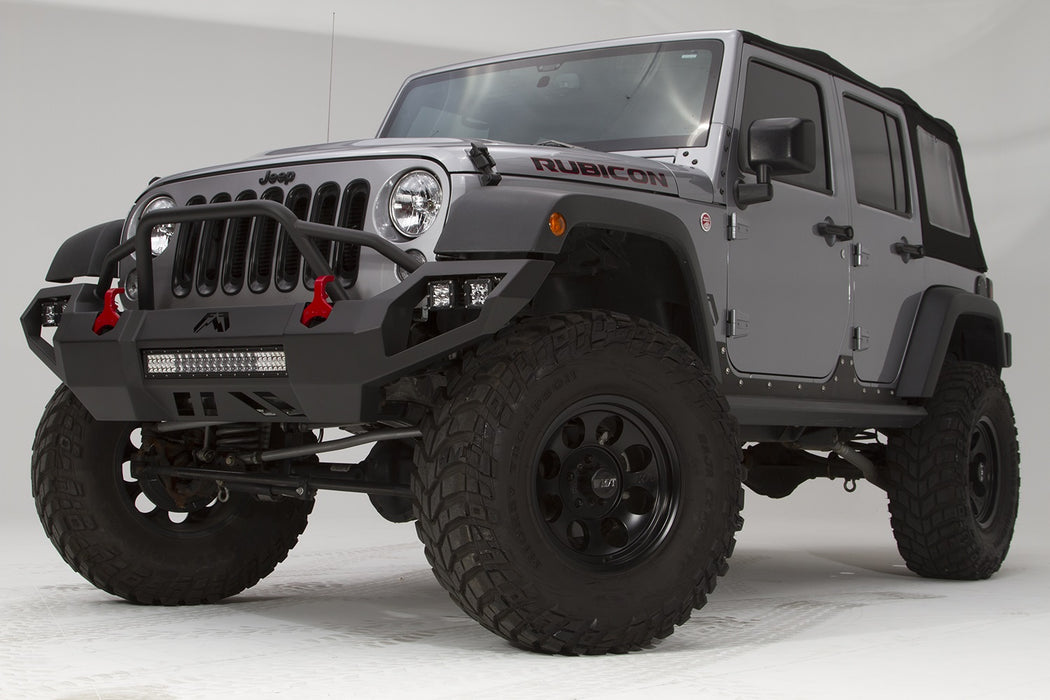 Fab Fours JK07-D1852-1 Vengeance Front Bumper; 2 Stage Black Powder Coated; Pre-Runner Guard; - Truck Part Superstore