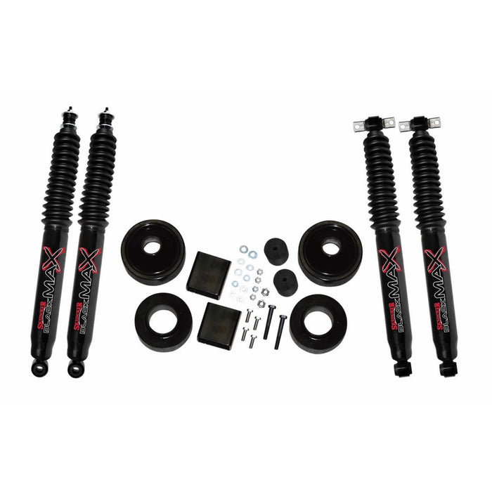 Skyjacker JK20-B Suspension Lift Kit 07-18 Wrangler JK w/Shock Black MAX Shocks 2 Inch Lift Incl. Front/Rear 2 Inch Polyurethane Coil Spring Spacers w/Bump Stop Spacers Skyjacker - Truck Part Superstore