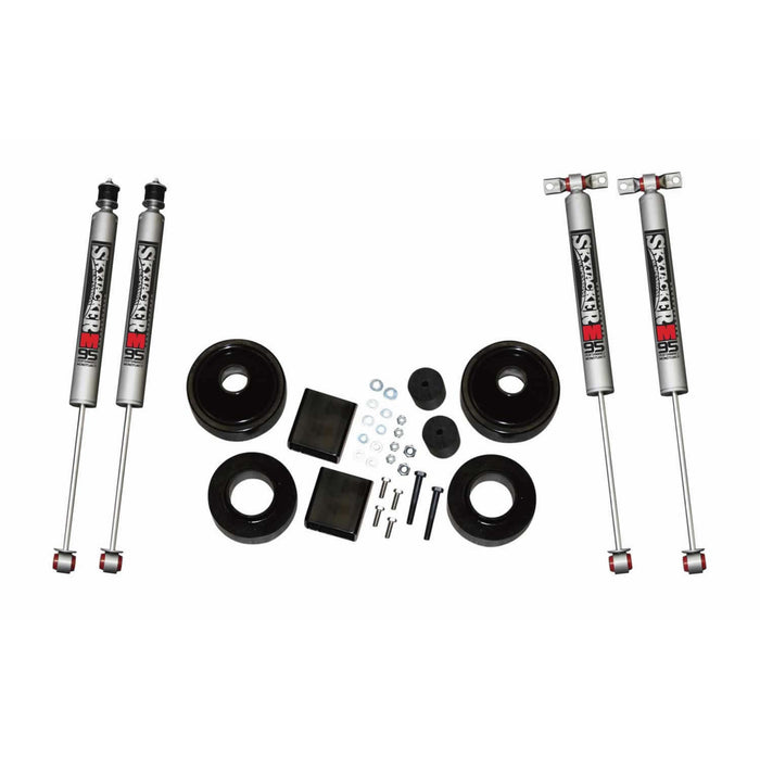 Skyjacker JK20-M Suspension Lift Kit 07-18 Wrangler JK w/Shock M95 Performance Shocks 2 Inch Lift Incl. Front/Rear 2 Inch Polyurethane Coil Spring Spacers w/Bump Stop Spacers Skyjacker - Truck Part Superstore