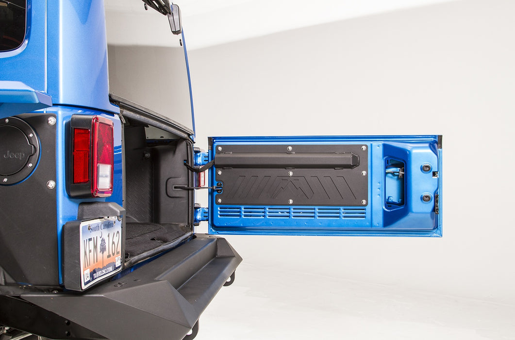 Fab Fours JK2000-1 Door Plate; Rear; Matte Black Powder Coat; - Truck Part Superstore