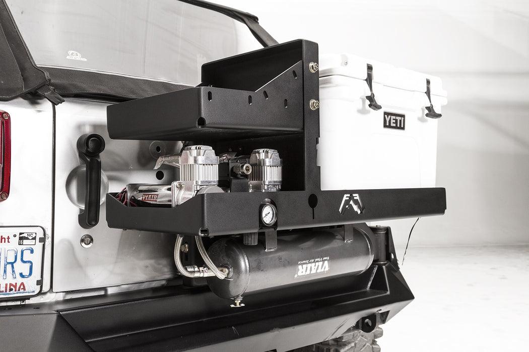 Fab Fours JK2040-1 Air Compressor Yeti Tundra 35 Cooler Mount; 2 Stage Black Powder Coated; - Truck Part Superstore