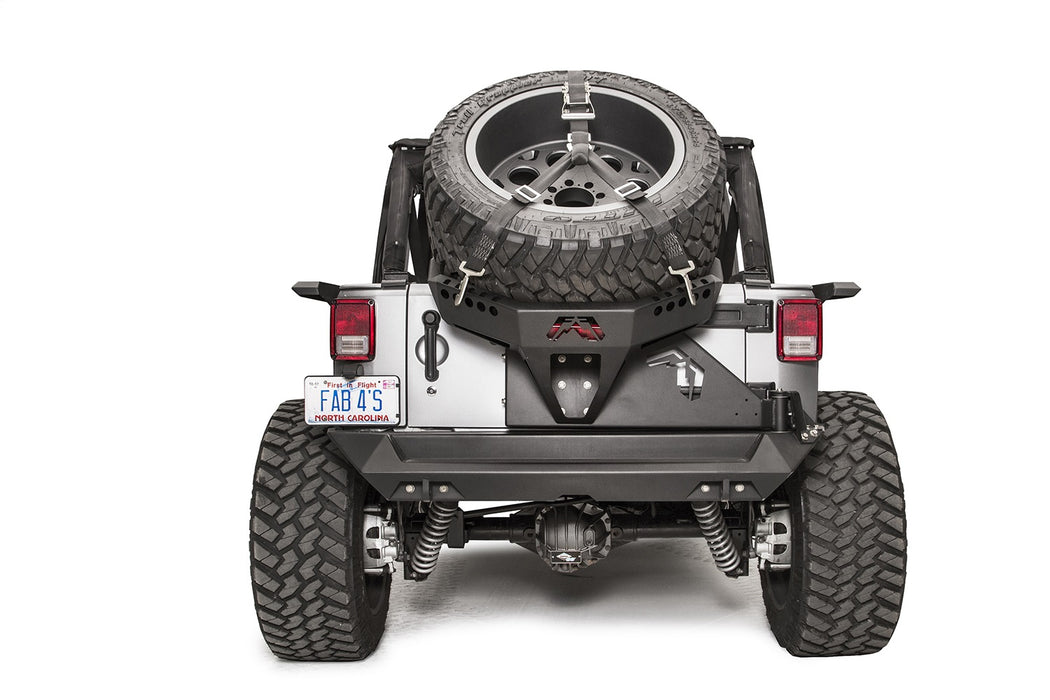 Fab Fours JK2070-B Spare Tire Carrier; Uncoated/Paintable; Slant Back Tire Carrier; [AWSL]; - Truck Part Superstore