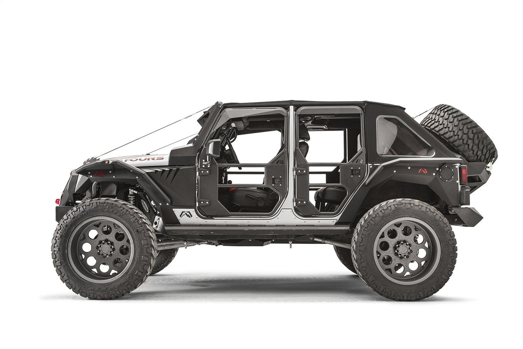 Fab Fours JK2070-B Spare Tire Carrier; Uncoated/Paintable; Slant Back Tire Carrier; [AWSL]; - Truck Part Superstore