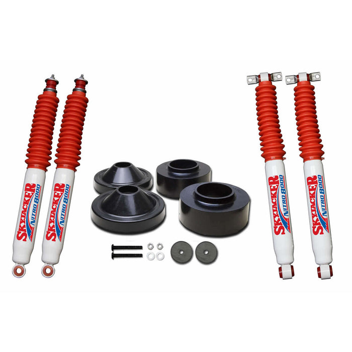 Skyjacker JK23-N Polyurethane Spacer Leveling Kit 07-18 Wrangler JK 2 Inch Front Lift 3/4 Inch Rear Lift Incl. 2-Front N80 Shocks Skyjacker - Truck Part Superstore