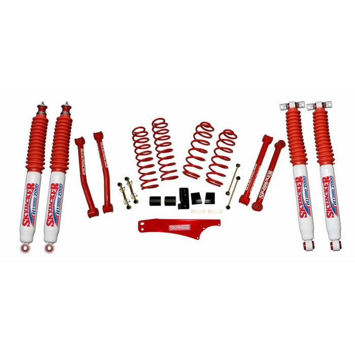 Skyjacker JK2501KCR-H Suspension Lift Kit 07-18 Wrangler JK w/Shock 2.5-3.5 Inch Lift Incl. Rear Track Bar Brace Front And Rear Springs Classic Red Powder Coated Skyjacker - Truck Part Superstore