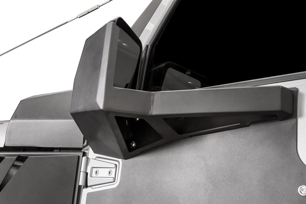 Fab Fours JK3001-1 Door Skin Mirror Guard; Front; Matte Black Powder Coat; - Truck Part Superstore