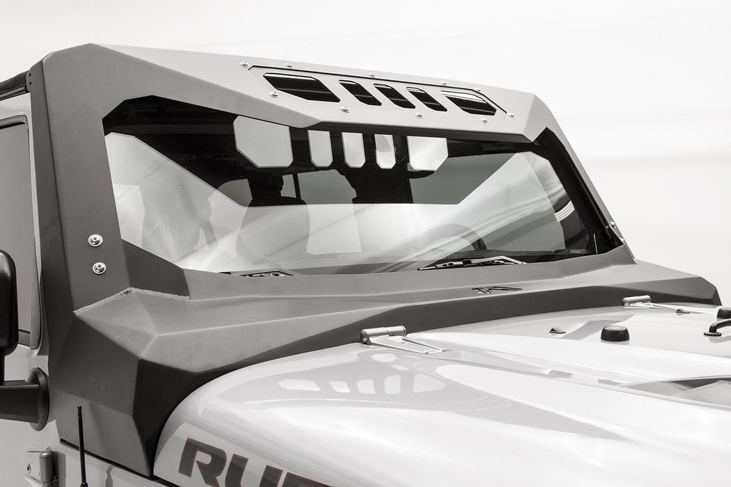 Fab Fours JK3020-B ViCowl; Combines Roof Visor And Cowl; Bare; - Truck Part Superstore