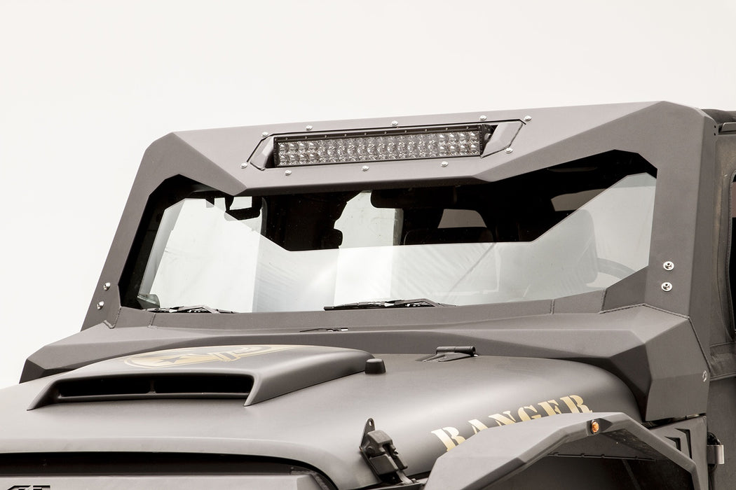 Fab Fours JK3022-1 Light Bar Insert Mount; Powder-Coated; Front Vi-Cowl 20 in.; - Truck Part Superstore