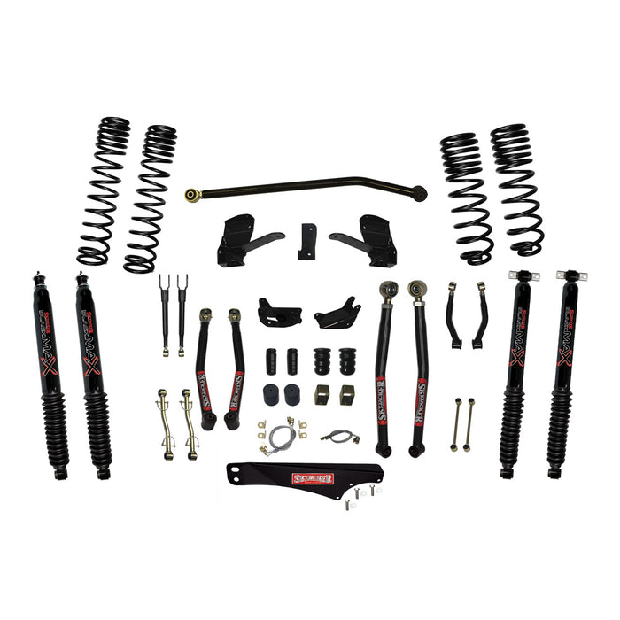 Skyjacker JK60LKLT-SX-B 6 Inch Dual Rate Long Travel Long Arm Suspension Lift Kit/Black MAX Shocks - Truck Part Superstore