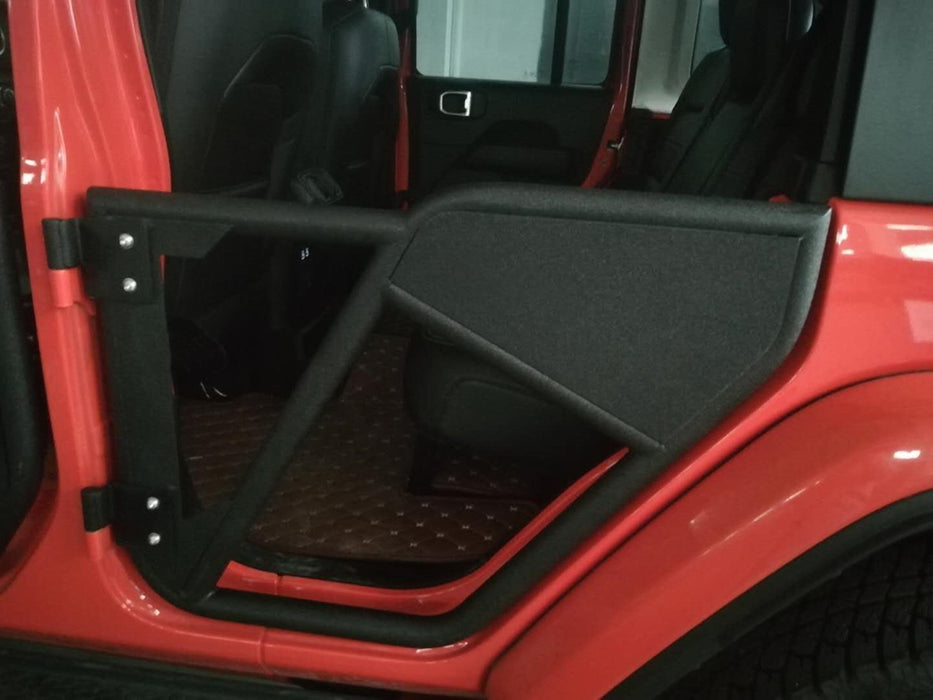 TrailFX JL04RD Tubular Full Door; Textured Powder Coated; Black; Steel; Set Of 2 - Truck Part Superstore