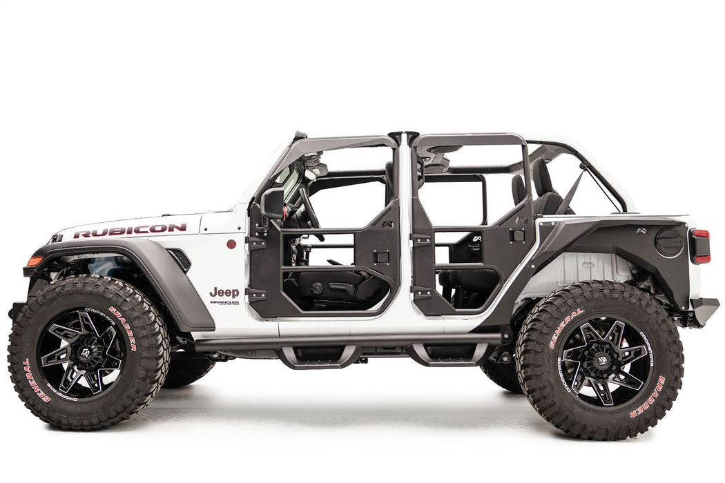 Fab Fours JL1031-1 Full Tube Doors; Rear Door; 2 Stage Matte Black Powder Coat; - Truck Part Superstore