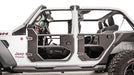 Fab Fours JL1032-1 Half Tube Doors; Front Door; 2 Stage Matte Black Powder Coat; - Truck Part Superstore
