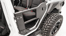 Fab Fours JL1033-1 Half Tube Doors; Rear Door; 2 Stage Matte Black Powder Coat; - Truck Part Superstore