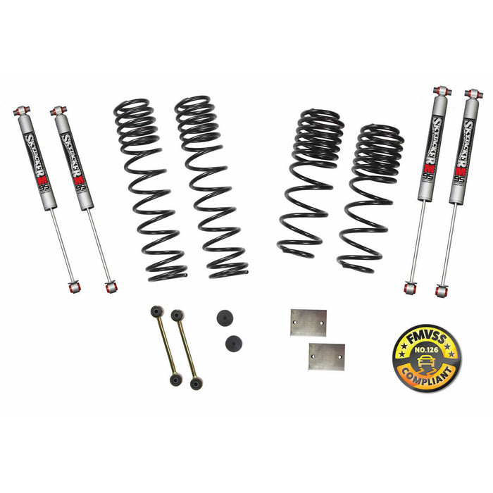 Skyjacker JL15RBPMLT Suspension Lift Kit w/Shock 1-1.5 Inch Lift 18-19 Jeep Wrangler Unlimited Rubicon Incl. Frt. And Rear Dual Rate/Long Travel Series Coil Springs Extended Sway Bar End Links Grade 8 Mounting Hdwr M95 Monotube Shocks Skyjacker - Truck Part Superstore