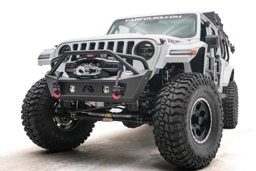 Fab Fours JL18-B4752-1 Stubby Bumper; w/Pre-Runner Guard; 2 Stage Matte Black Powder Coated; - Truck Part Superstore