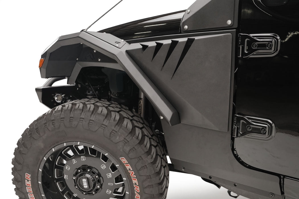 Fab Fours JL2006-1 Fender Flare; 2 Stage Black Powder Coated; Full Width Front; w/Base Fender; - Truck Part Superstore