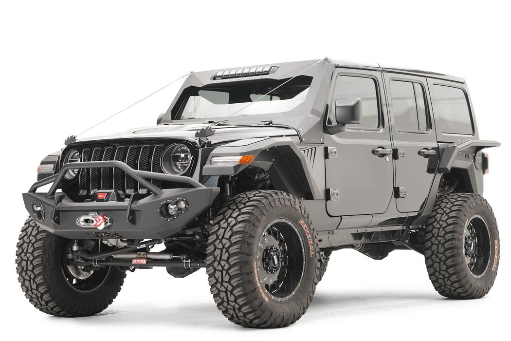 Fab Fours JL2006-1 Fender Flare; 2 Stage Black Powder Coated; Full Width Front; w/Base Fender; - Truck Part Superstore